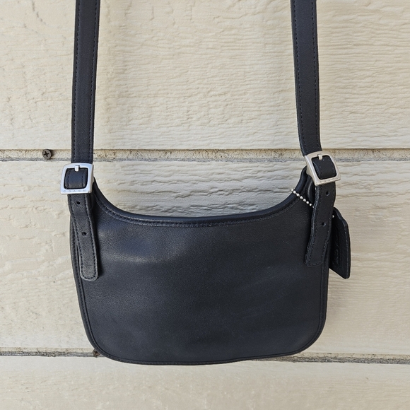 vintage Coach black mini hippie flap leather saddlebag 9142 made in USA - Picture 2 of 8